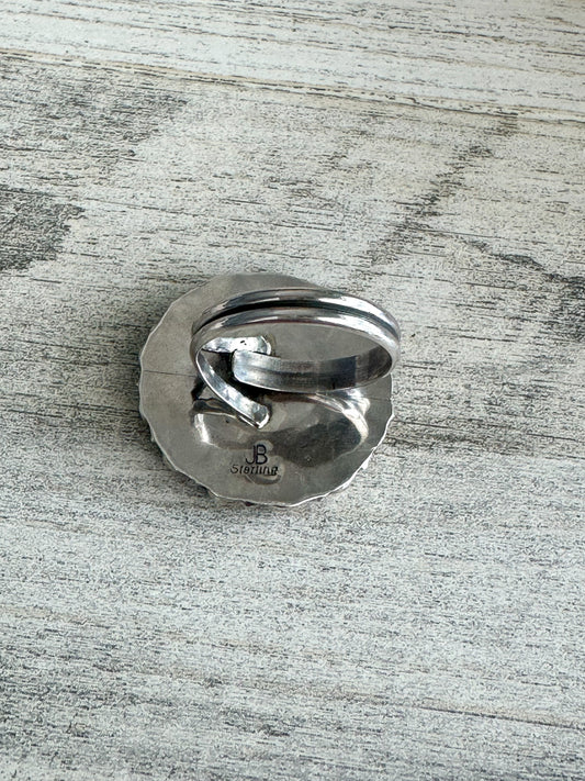 Native Made Spiny Turquoise Cluster Ring Adjustable