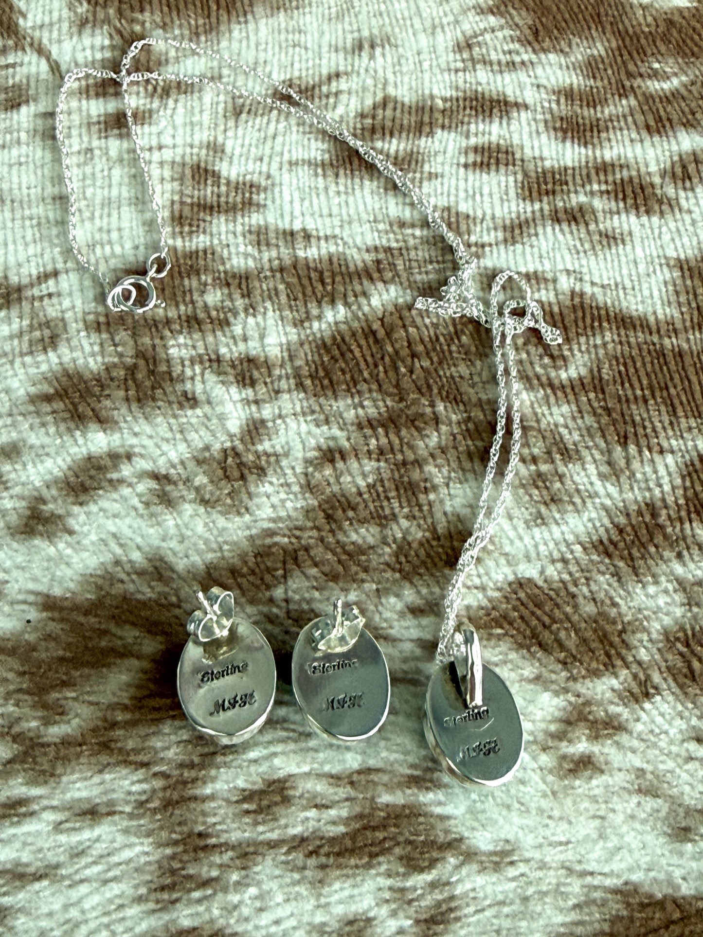 Native American Sonoran Gem Necklace & Earring Set 6
