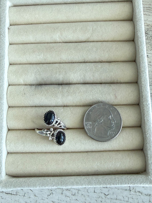 Native American Black Onyx Ring 8