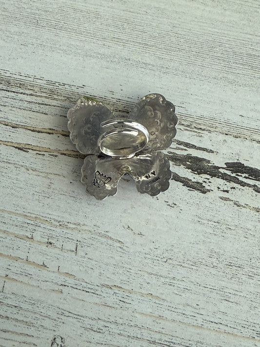 Native American Turquoise Butterfly Adjustable Ring
