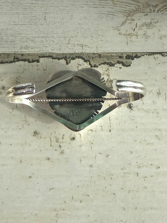 Native Made Orange Spiny Heart Cuff 6.5"