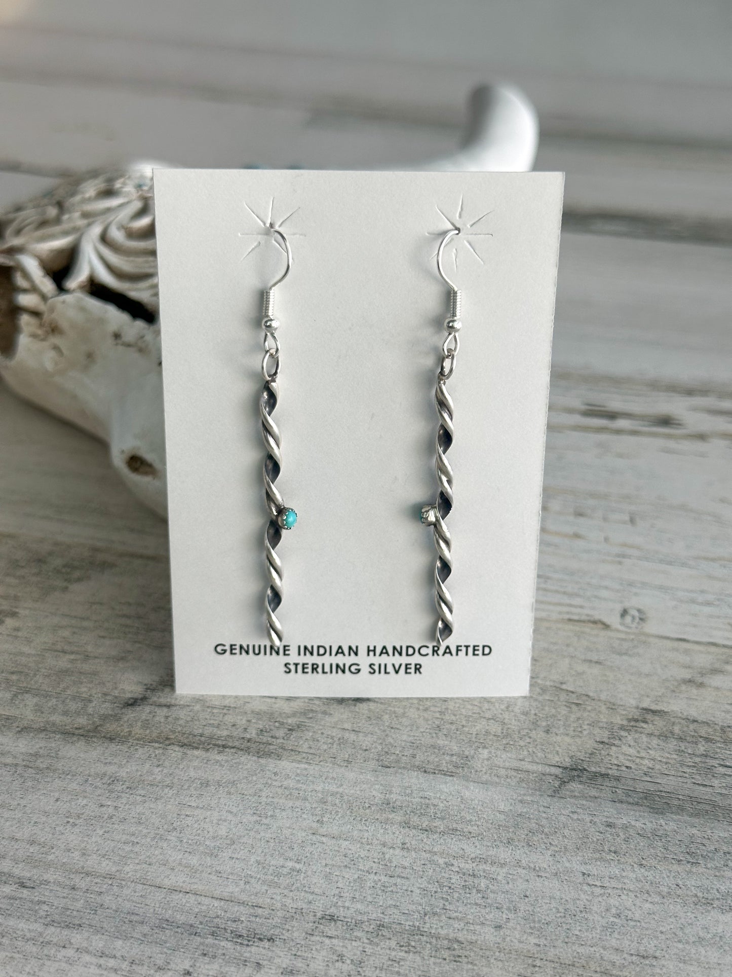 Native Made Sterling Silver Twist Earrings