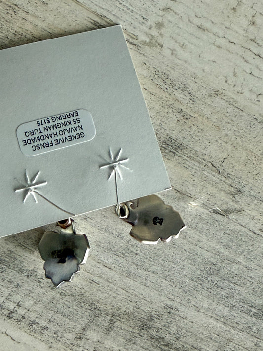 Native American Kingman Thunderbird Dangle Earrings