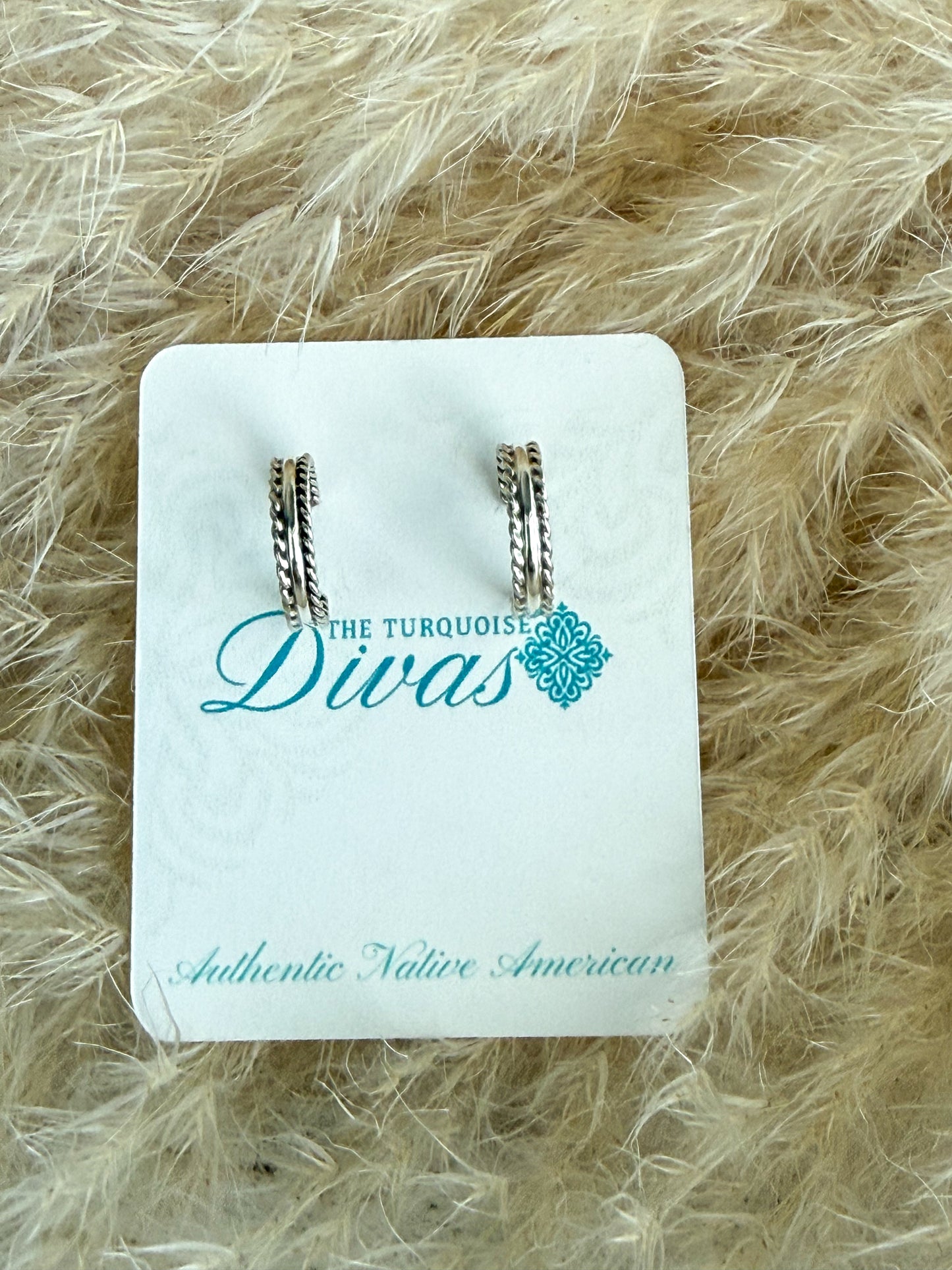 Native American Sterling Silver Hoop Earrings