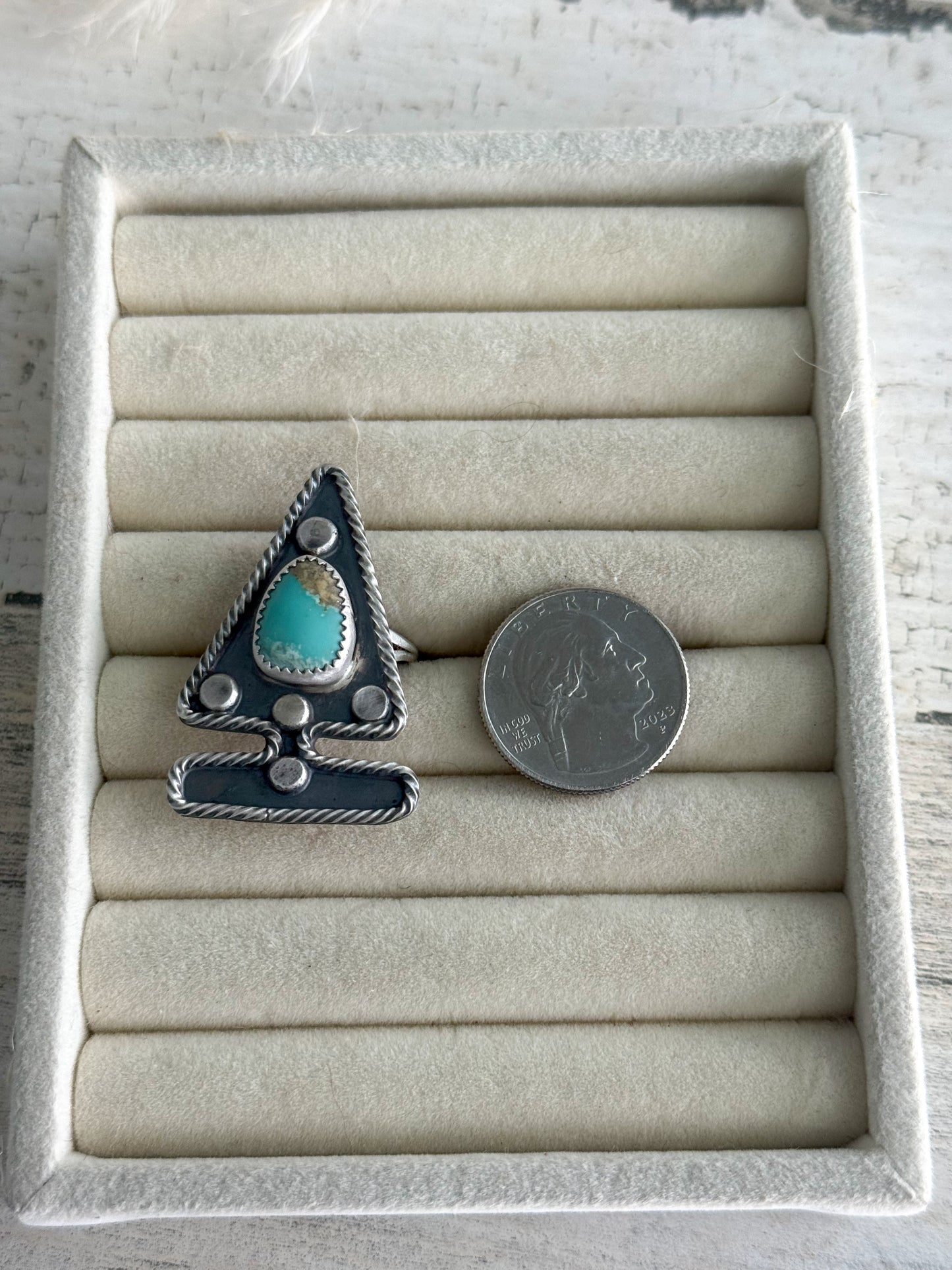 Native American Arrowhead Turquoise Ring 9