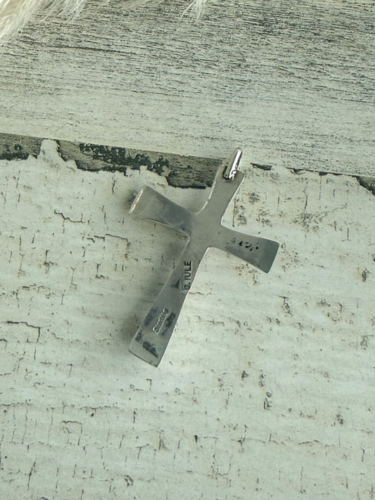 Native American Coral Pendant Cross