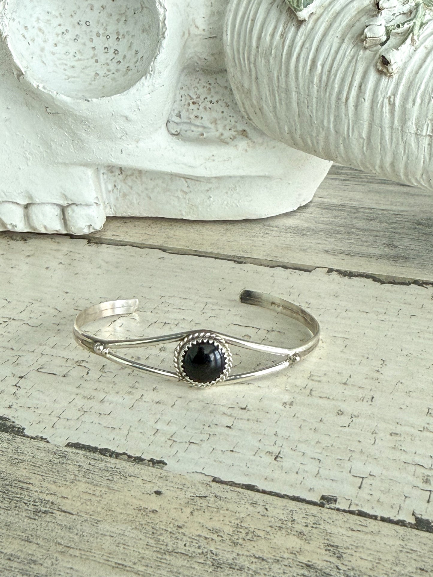 Native American Black Onyx Cuff 6"