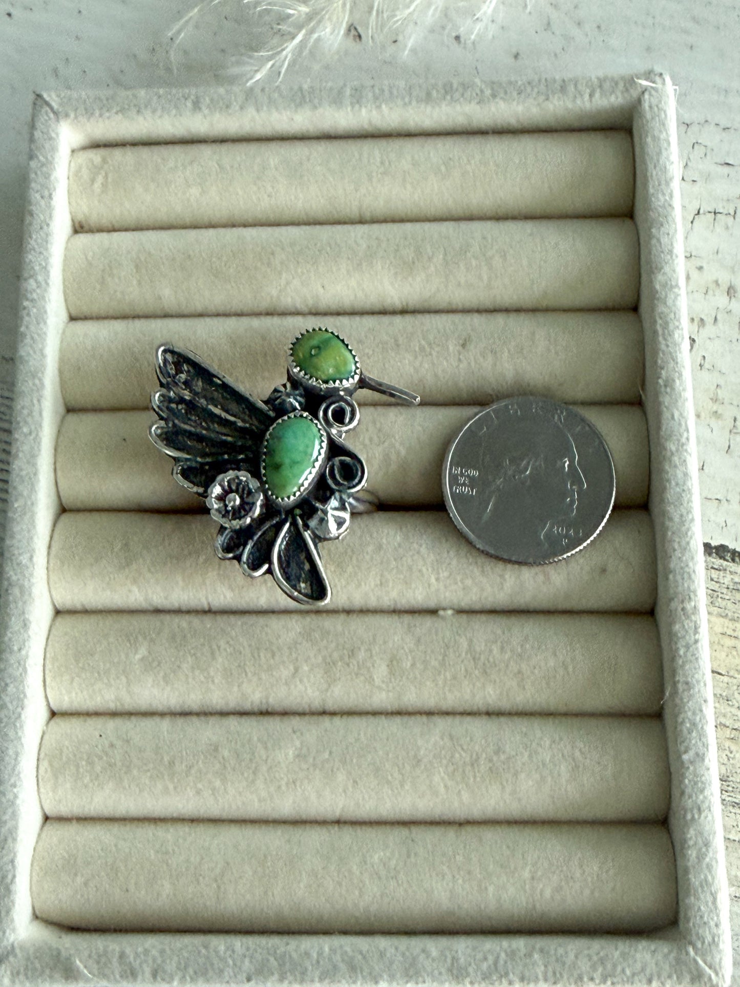 Native American Sonoran Gold Hummingbird Adjustable Ring