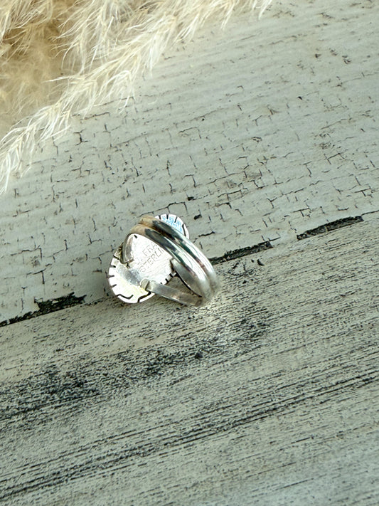 Native American Black Onyx Ring 6.5