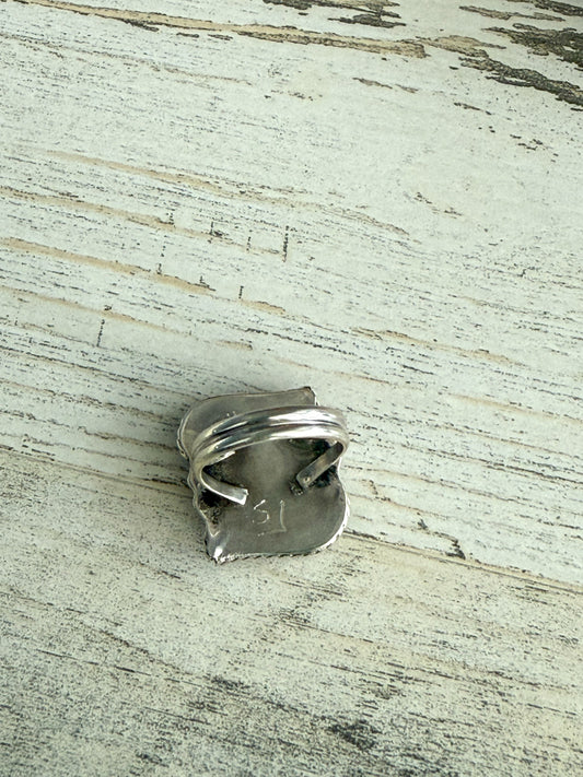 Native Made Turquoise 2 Stone Ring 7.5