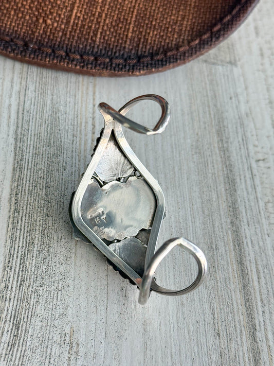 Native American Sterling Turquoise Cuff 6.75”