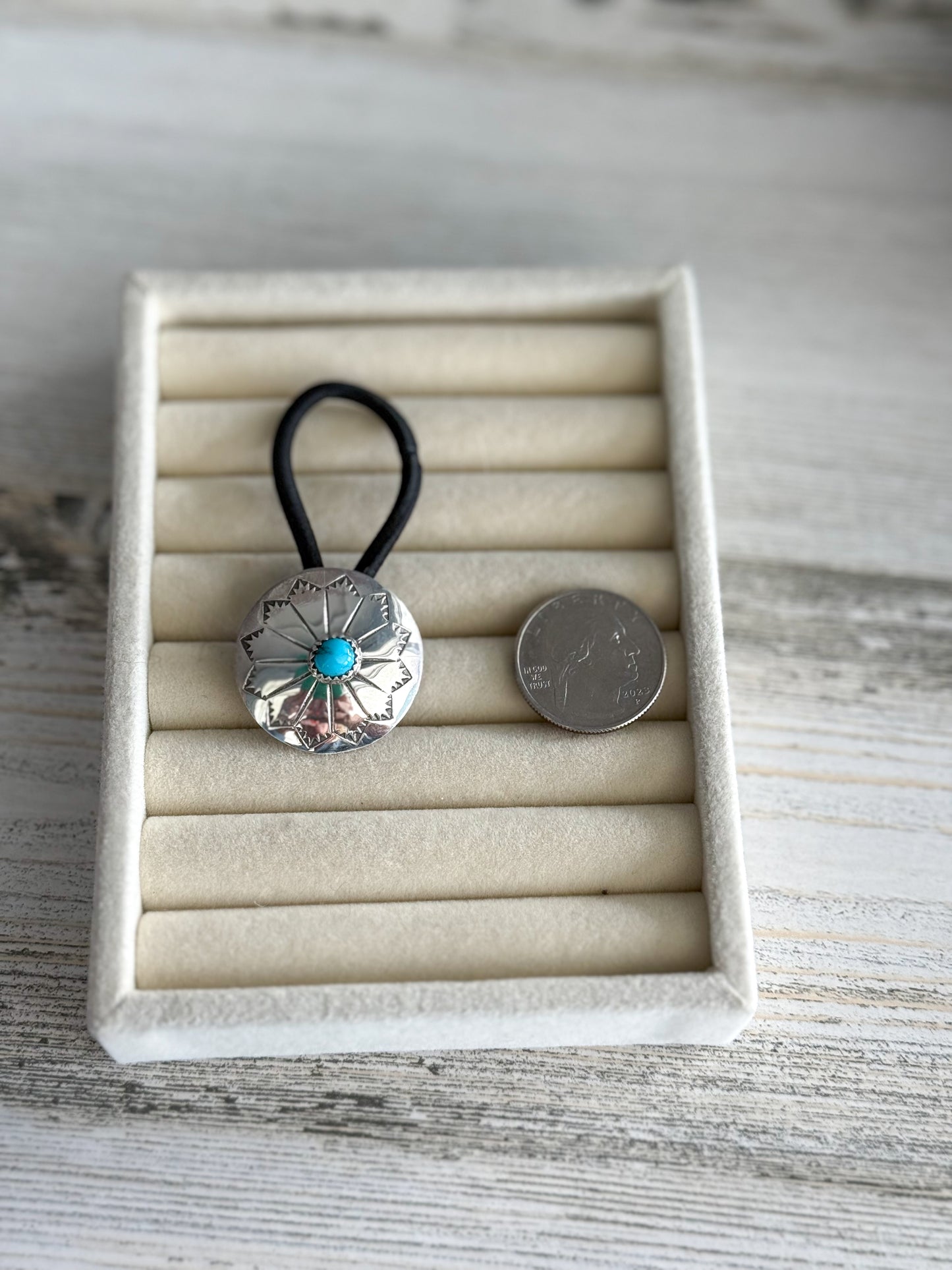 Native American Concho & Turquoise Hair Tie