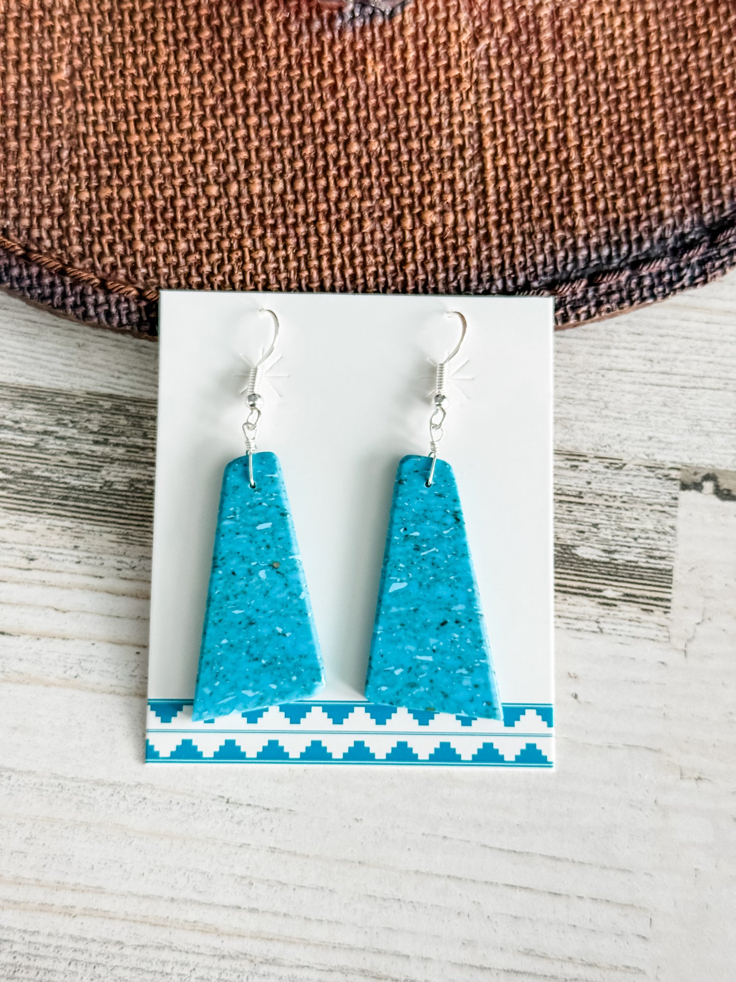 Native American Turquoise Slab Dangles