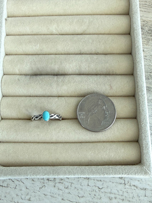 Native American Sterling Turquoise Ring 6.5
