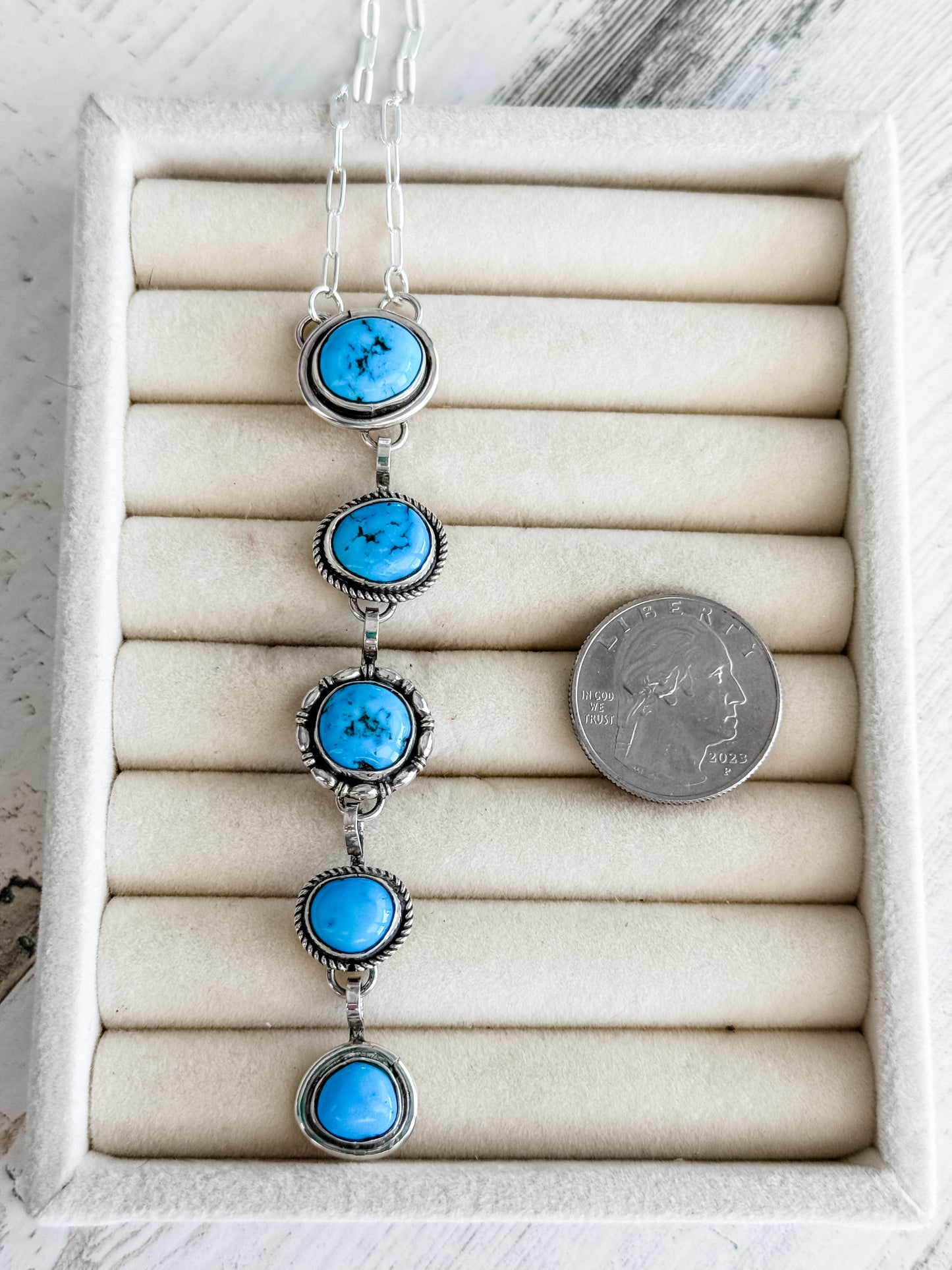 Native American 5 Kingman Stone 22" Necklace