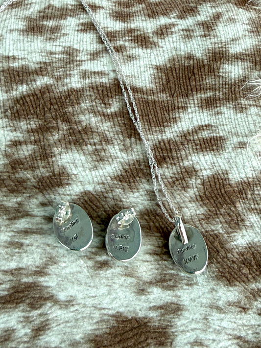 Native American Sonoran Gem Necklace & Earring Set 7