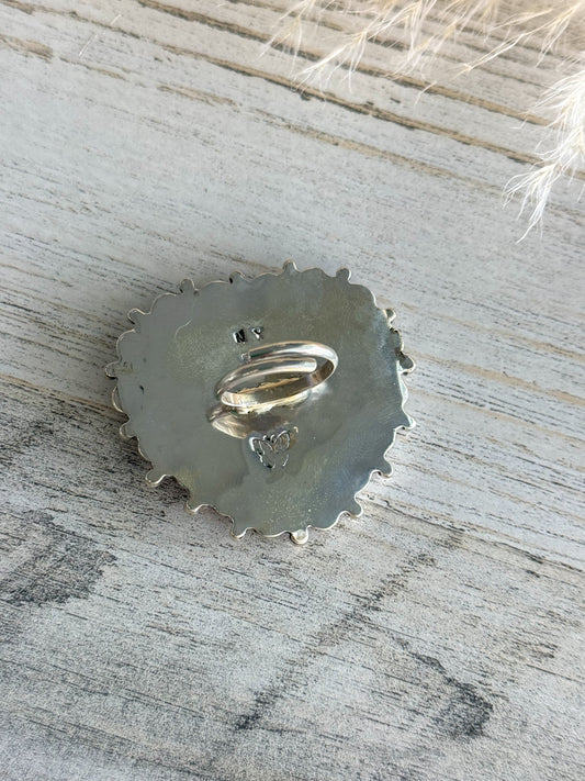 Native American Black Onyx Adjustable Ring