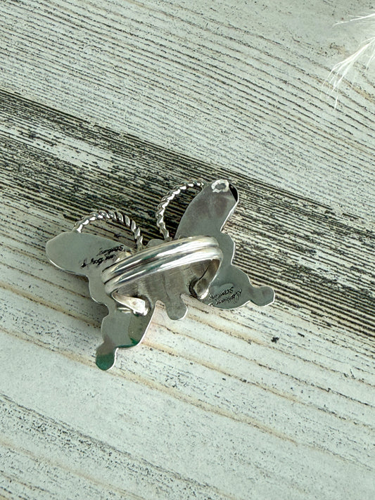 Native American Orange Spiny Butterfly Ring 9