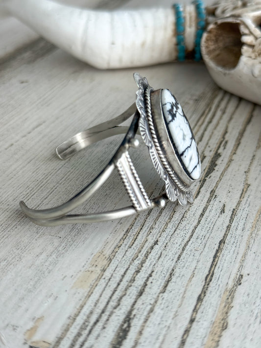 Native American Made White Buffalo Cuff 6-3/4"