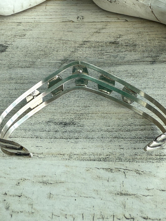 Native American Made Sleeping Beauty V-Cuff 7"