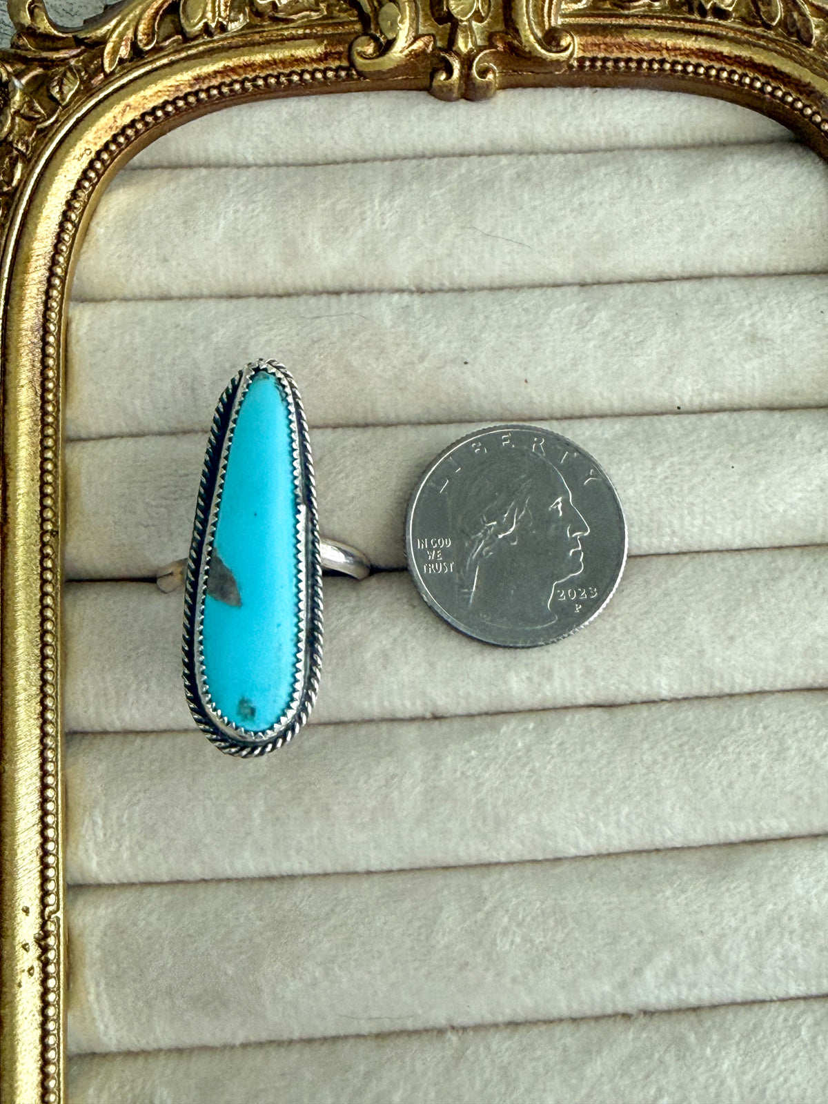 Native American Blue Kingman Adjustable Ring