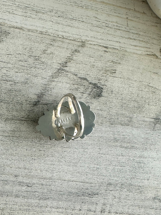 Native Made Blue Emerald Valley Turquoise Ring 9.5