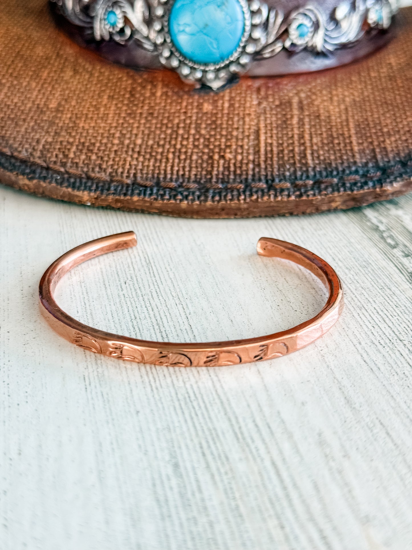Native American Copper Bracelet 6.75"