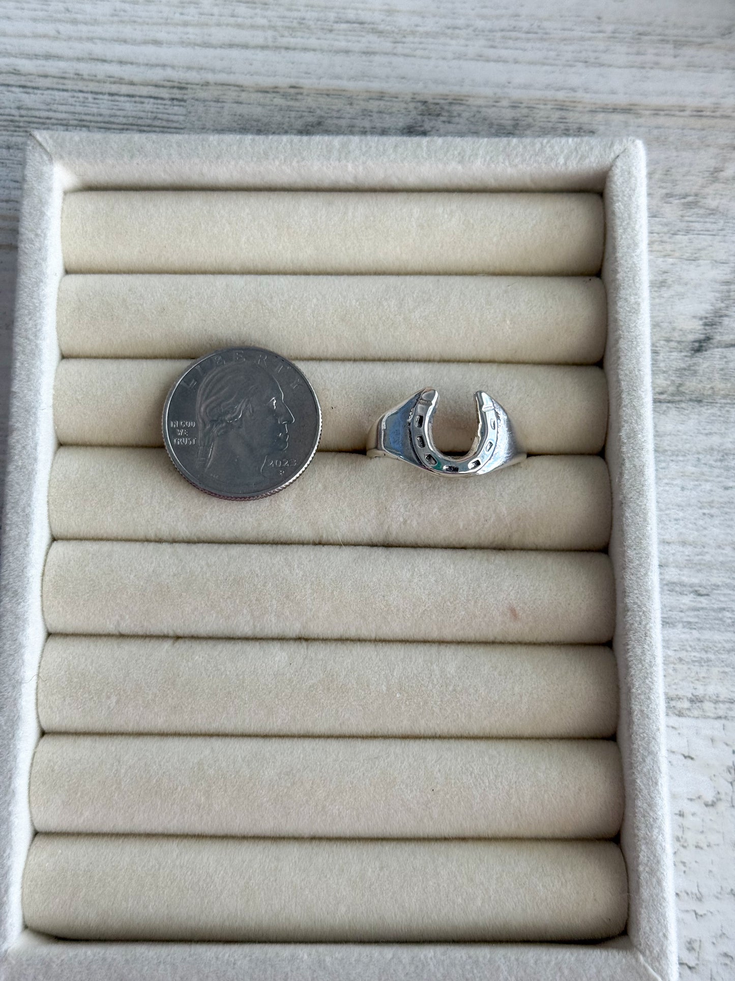 Native American Made Sterling Horseshoe Ring 11