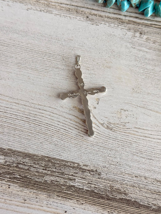 Native American White Opal Cross