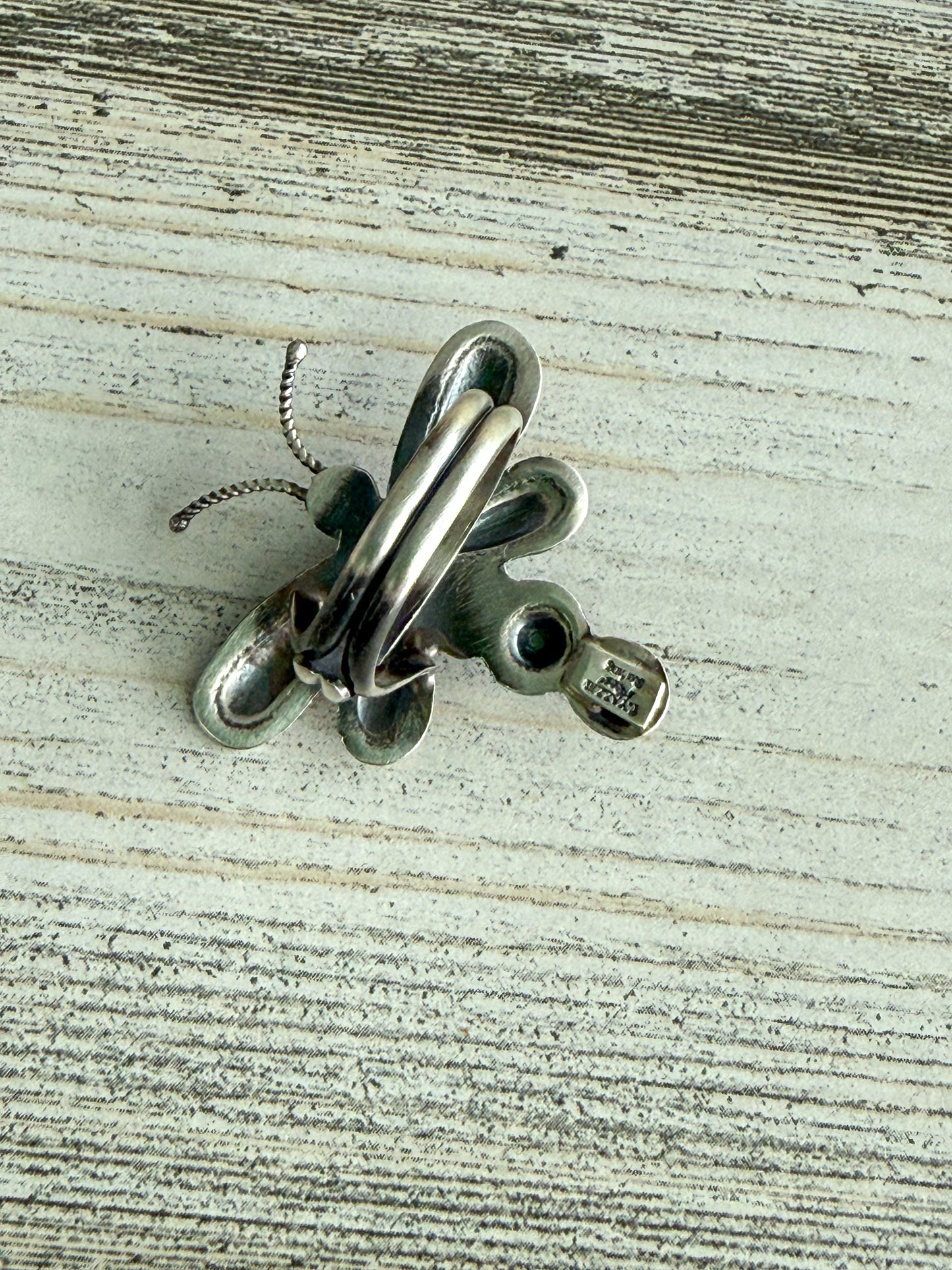 Native American Dragonfly Turquoise Adjustable Ring