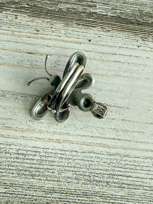 Native American Dragonfly Turquoise Adjustable Ring
