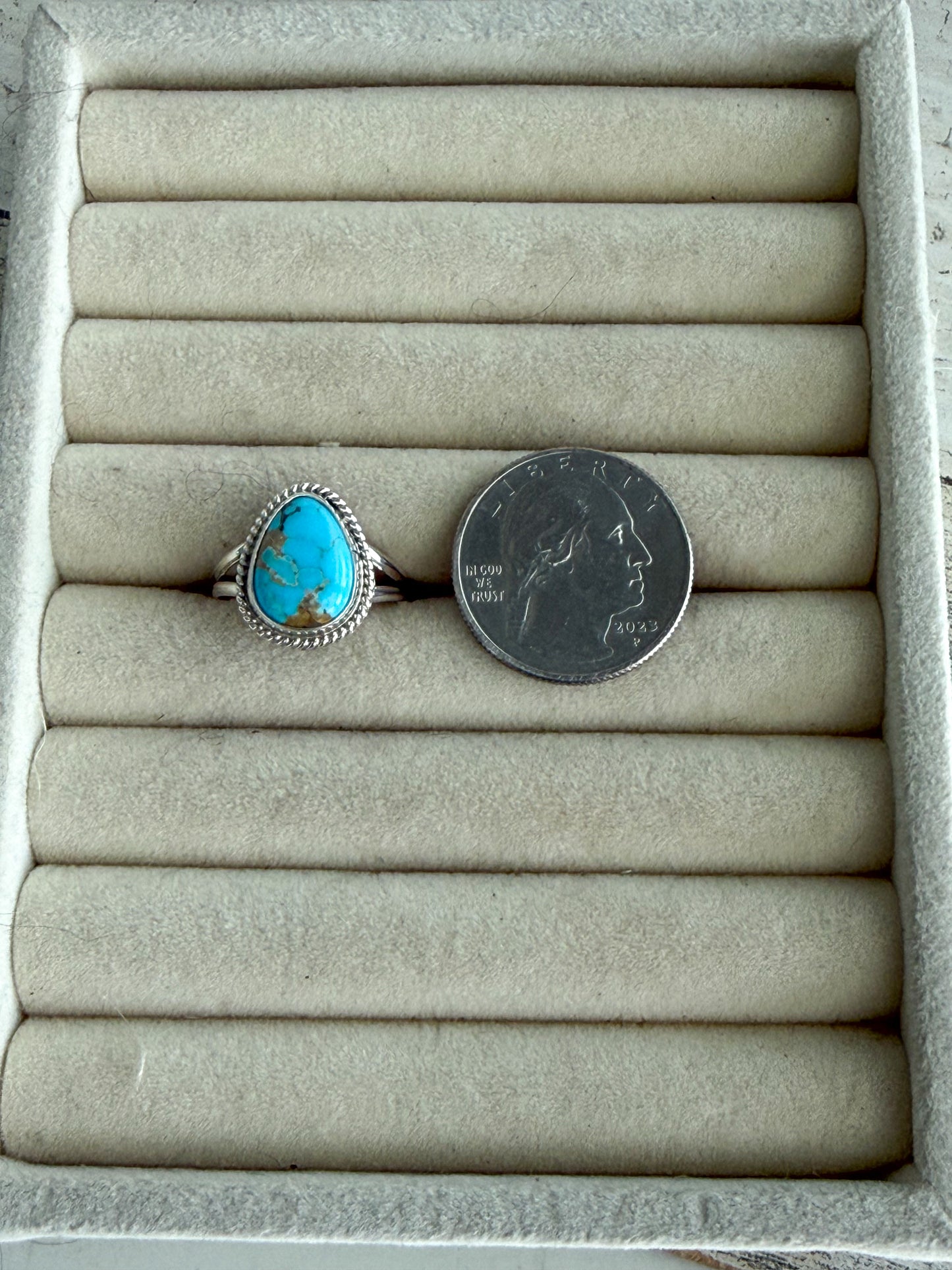 Native American Kingman Turquoise Ring 8.5