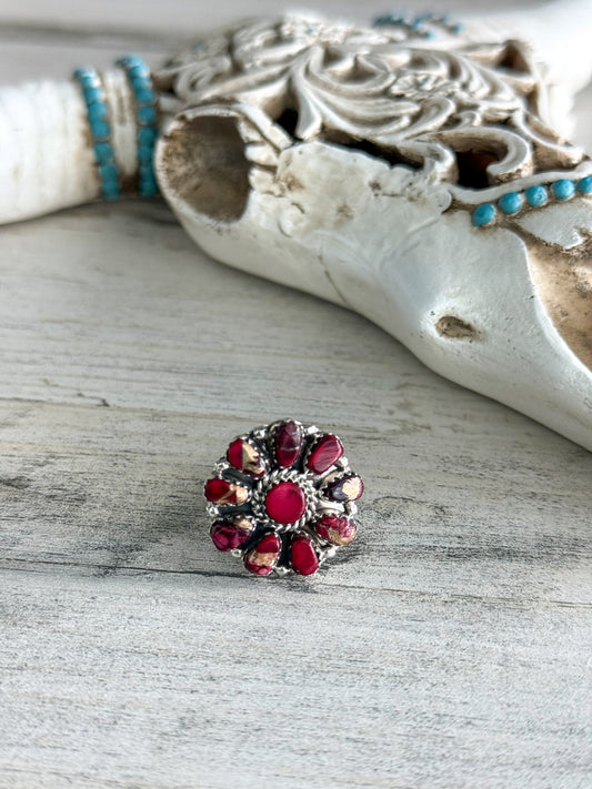 Native Made Dyed Rose Dahlia Rings 9