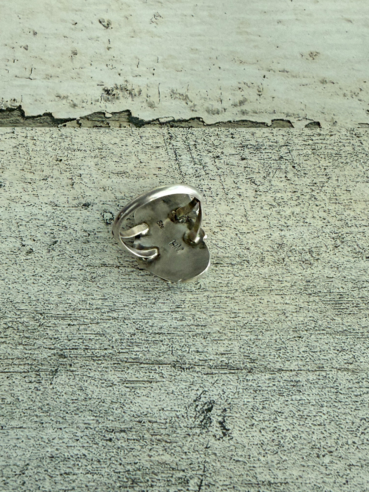 Native American Turquoise Leaf Ring 7