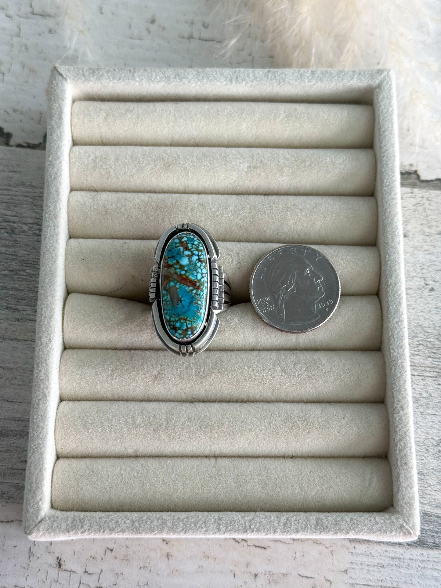 Native American Kingman Turquoise Ring 9