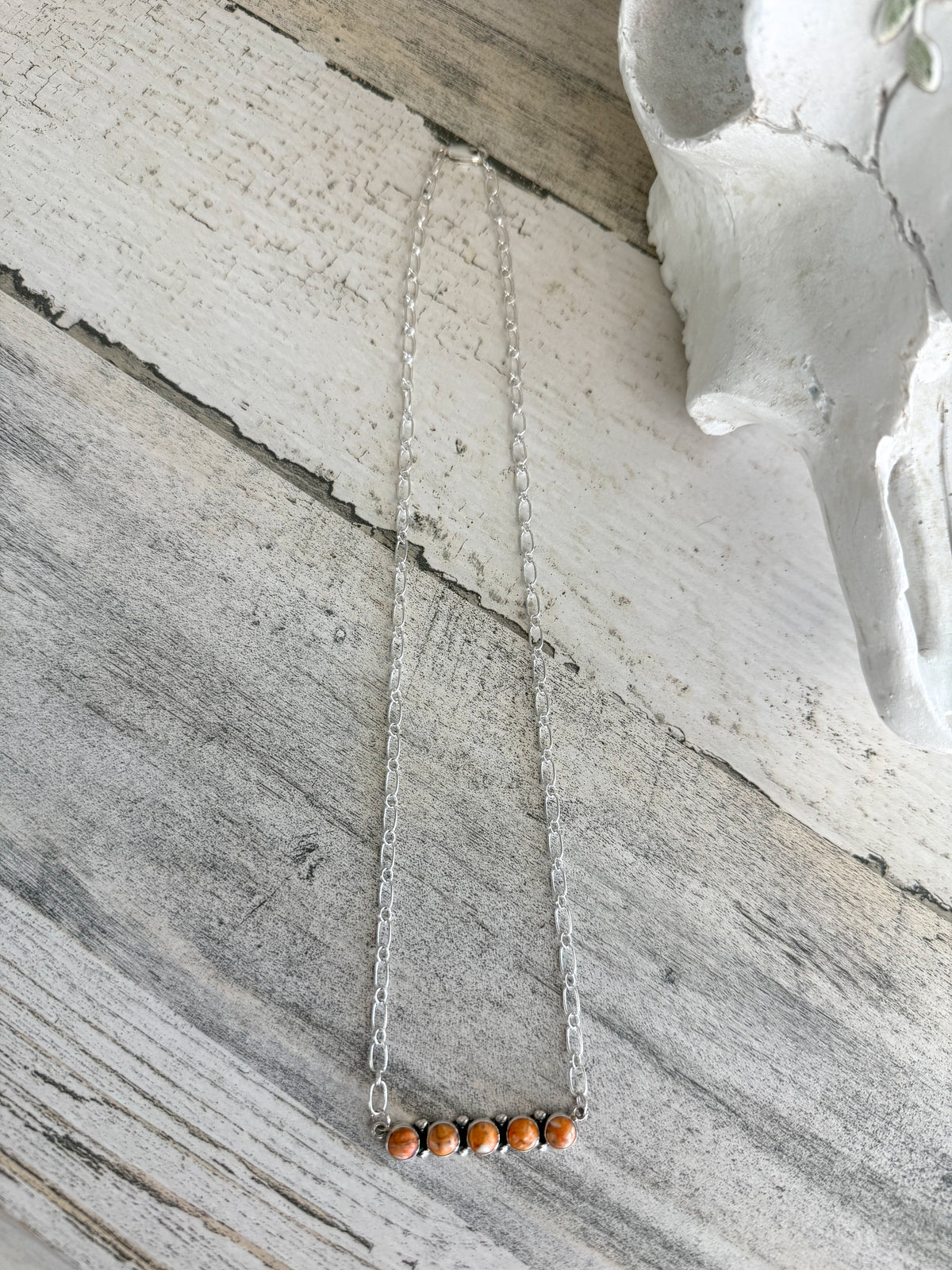 Native American Orange Spiny 18" Necklace