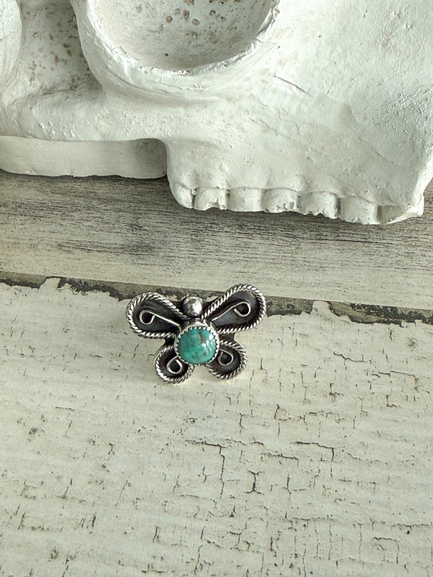 Native American Butterfly Turquoise Ring 9