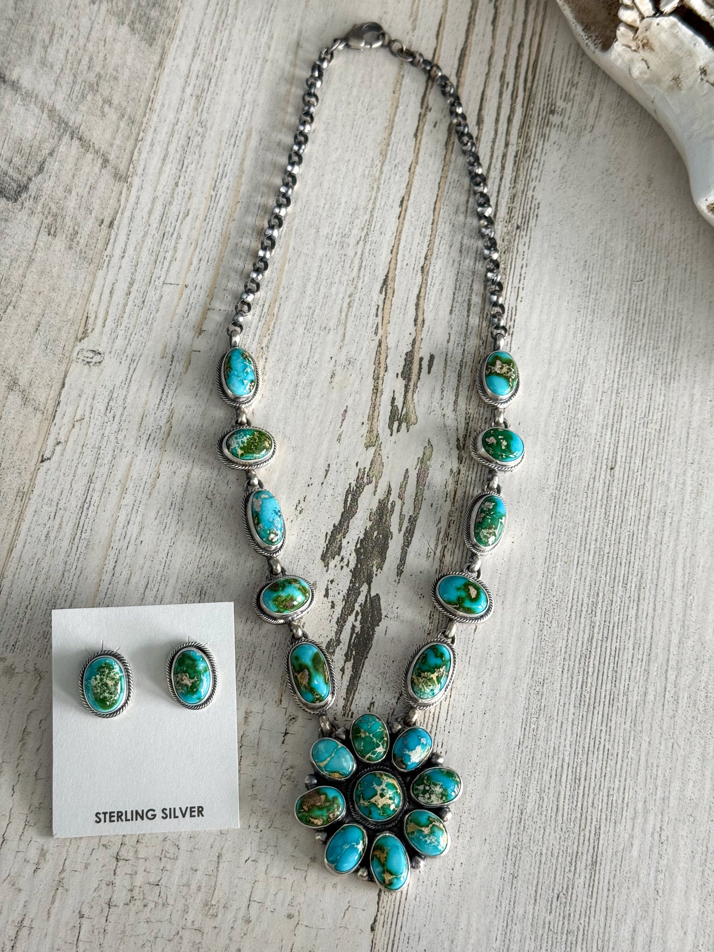 Native American Sonoran Mountain Necklace Pendant Set 18"