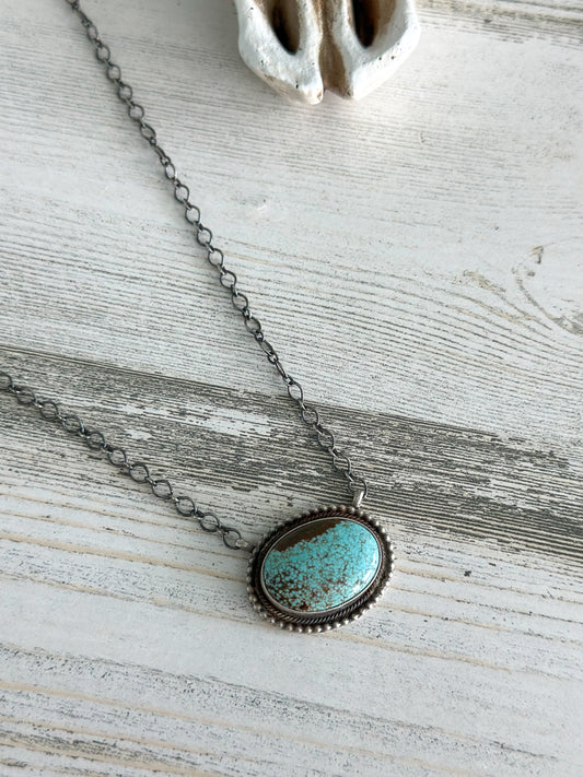 Native Made #8 Sterling Silver Necklace 18" by SS