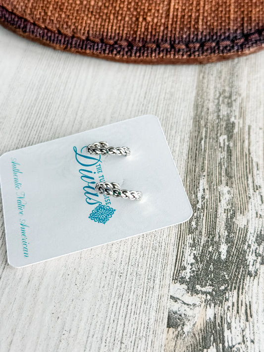 Native American Sterling Silver Hoop Earrings