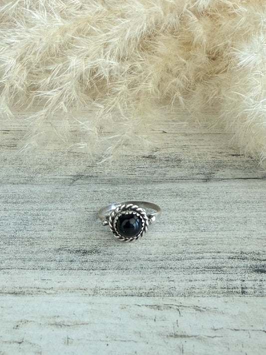 Native American Black Onyx Ring 8.5