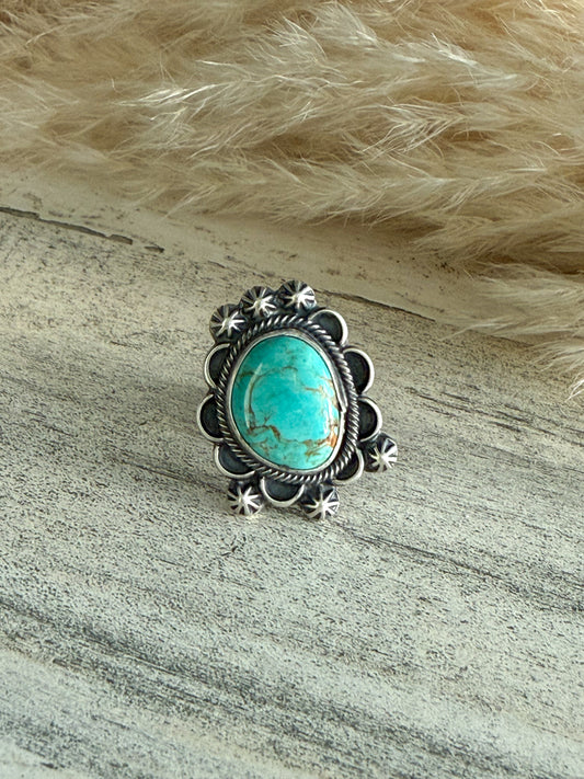 Native American Chilean Turquoise Adjustable Ring