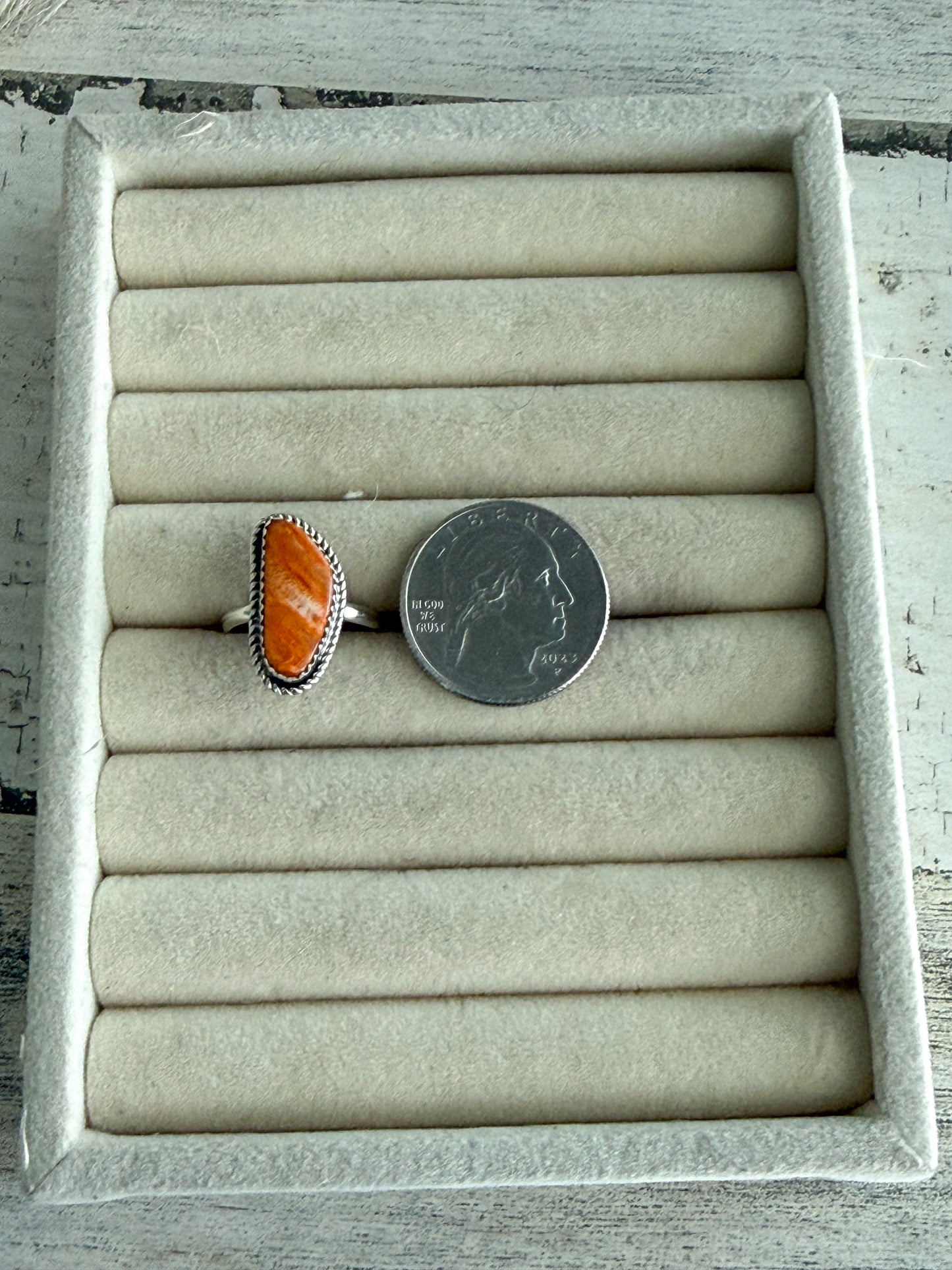 Native American Orange Spiny Ring 7