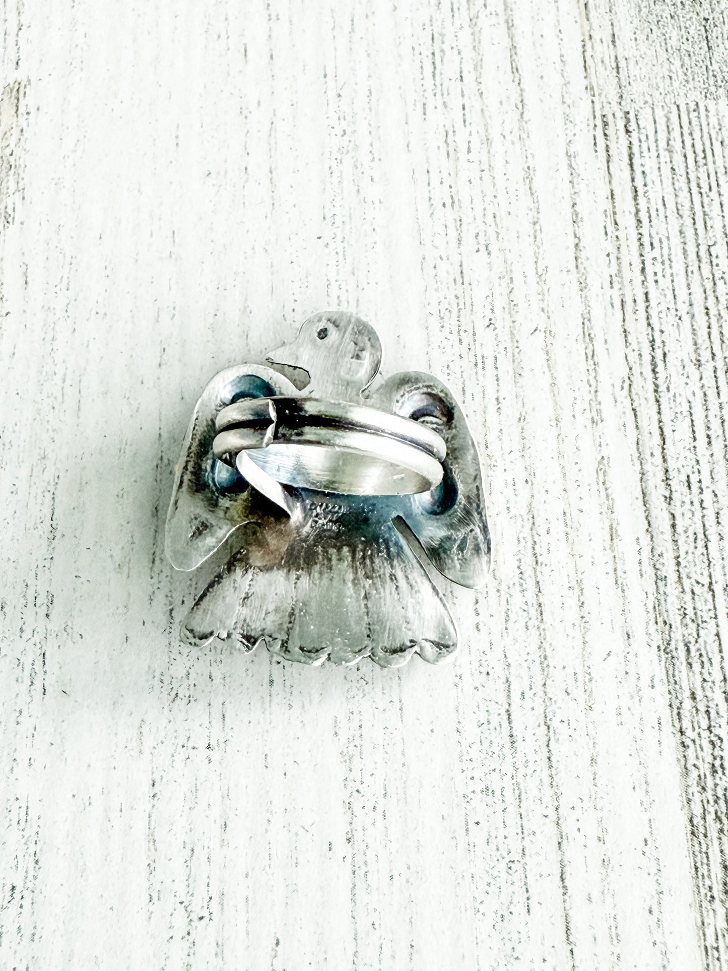 Native American Turquoise Thunderbird Adjustable Ring