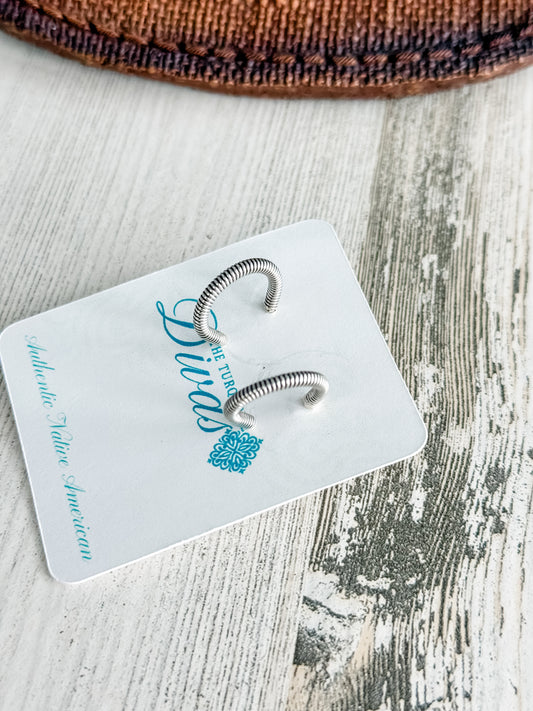 Native American Sterling Silver Hoop Earrings