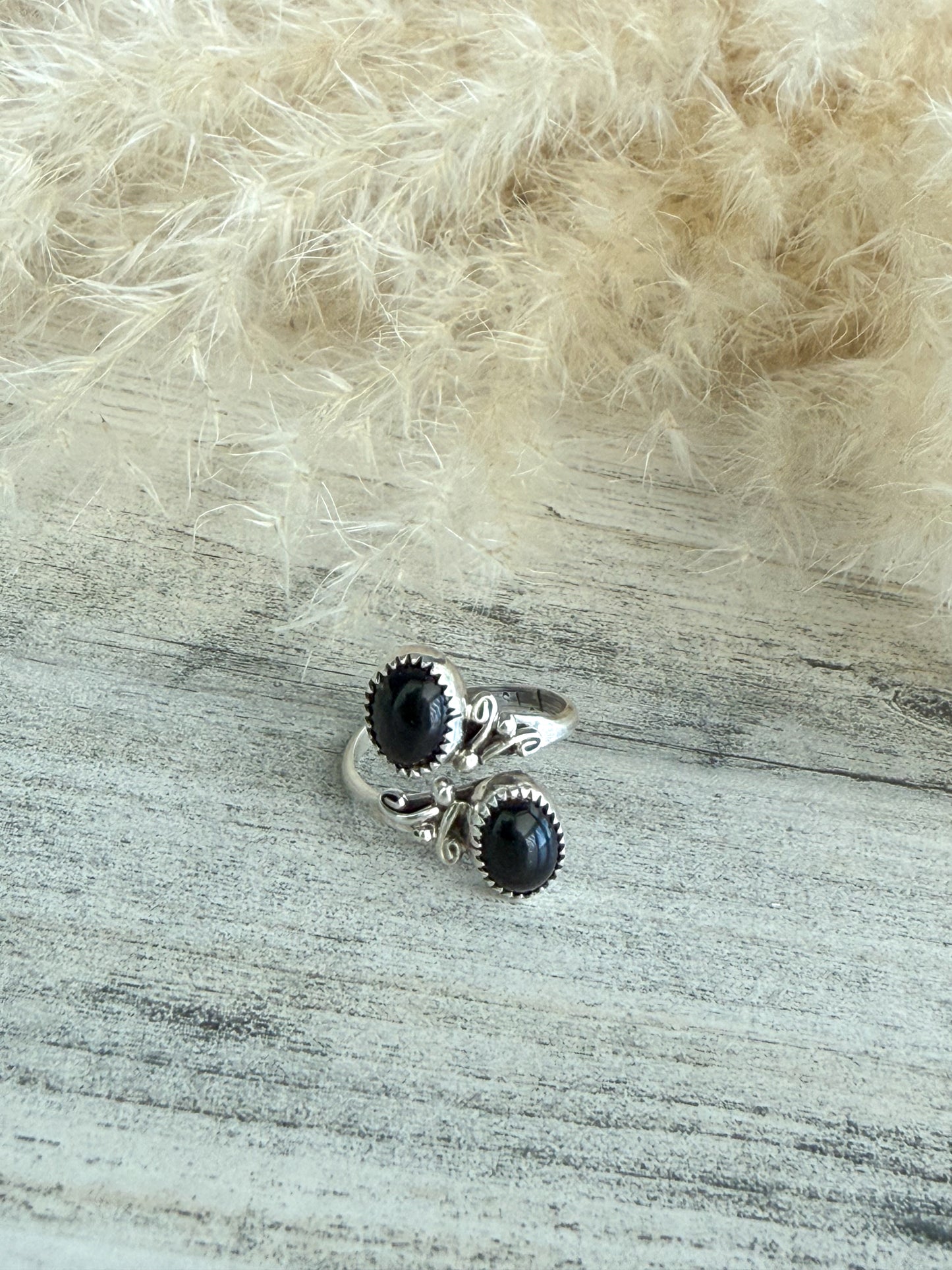 Native American Black Onyx Ring 8