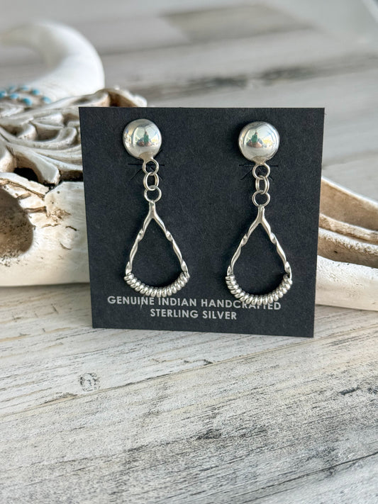 Native American Sterling silver Twist Coil Earrings