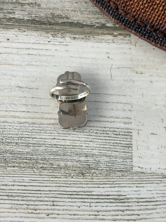 Native American 2 Kingman Stone Turquoise Adjustable Ring