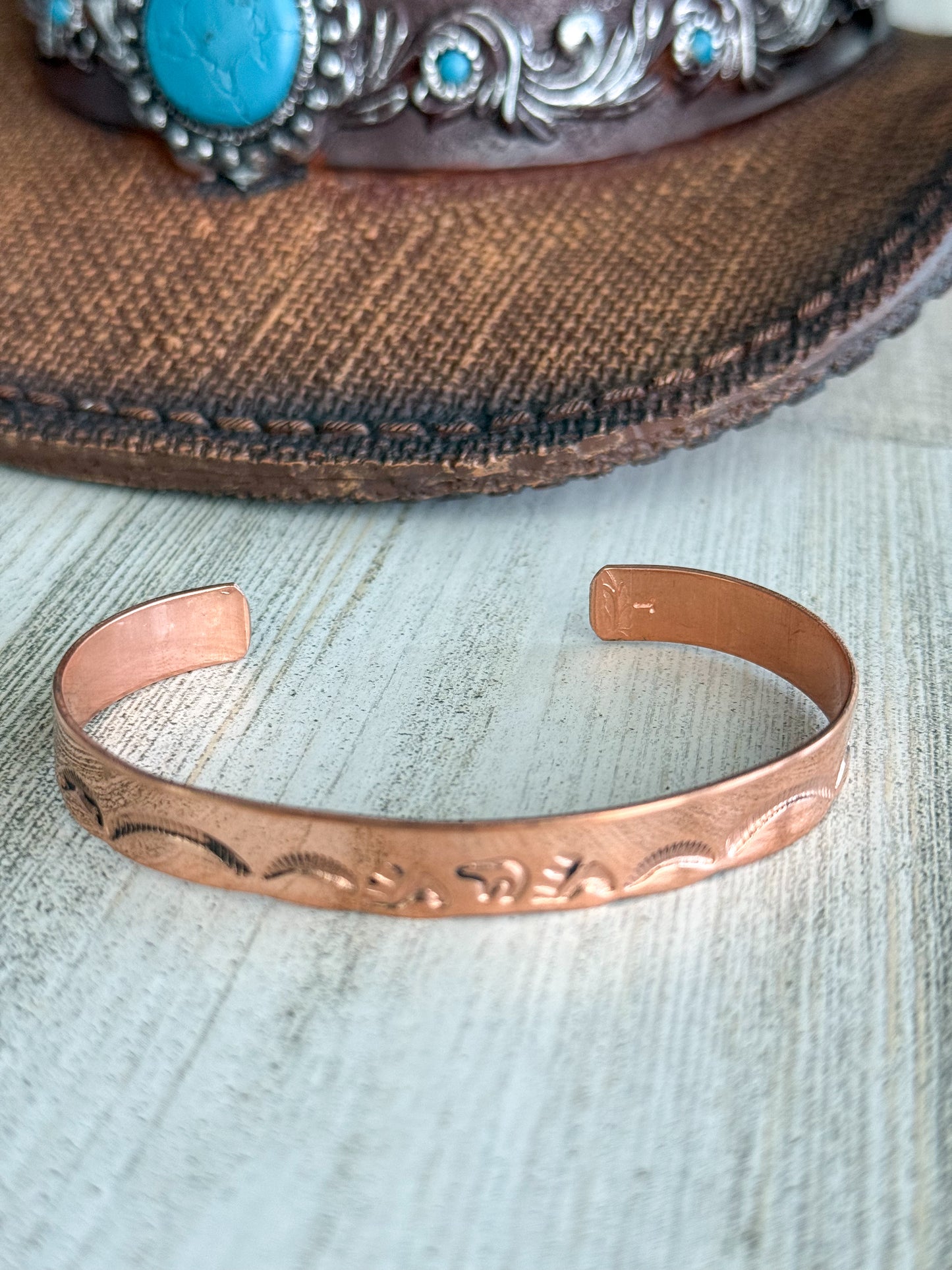 Native American Copper Cuff 7”
