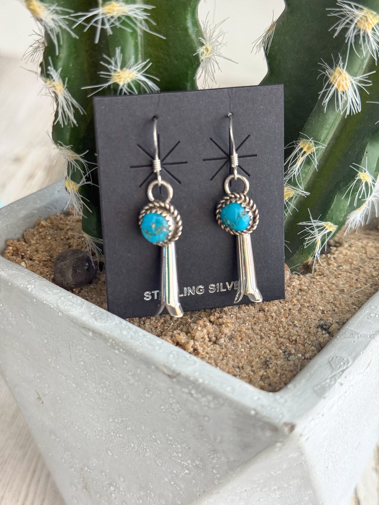 Native American Sleeping Beauty Blossum Earrings